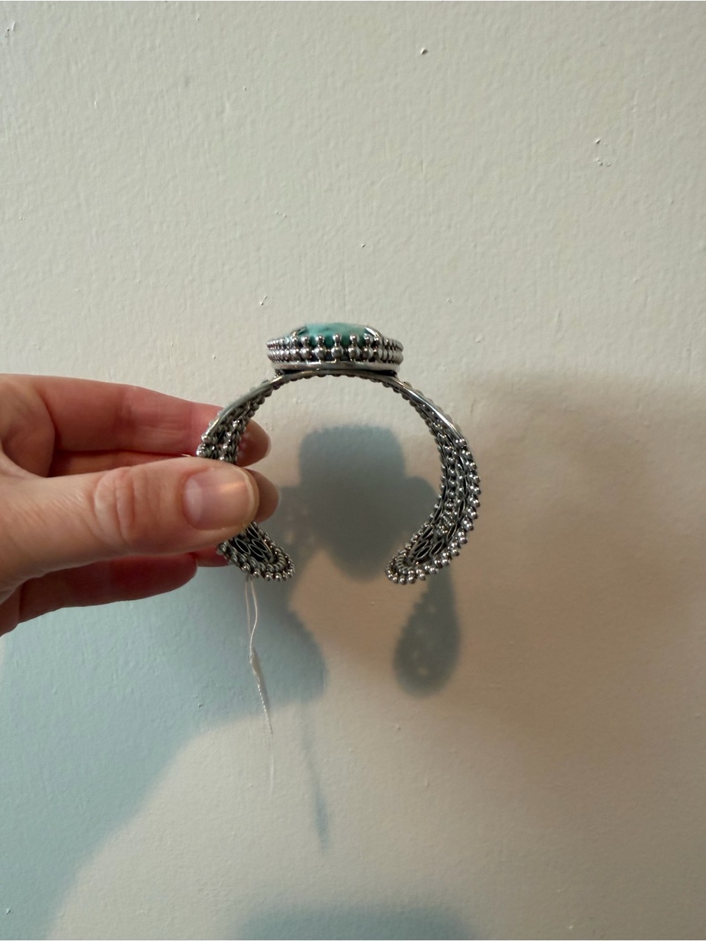 Kendra Scott Abena Turquoise Statement Cuff Bracelet - Silver Tone - Picture 2 of 5